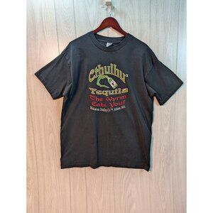 VTG Ethulhu Tequila The Wyrm Eats You Single Stitched T-Shirt Men's XL Black